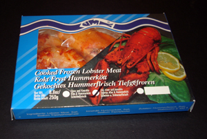 lobster meat in 250, vacuum packed in 250 g carton